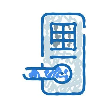 Smart lock drawing showing keyless entry and security Ilustración de archivo