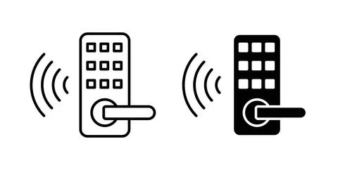 Smart lock icon in black and white. vector icon pack for websites Stock Illustration