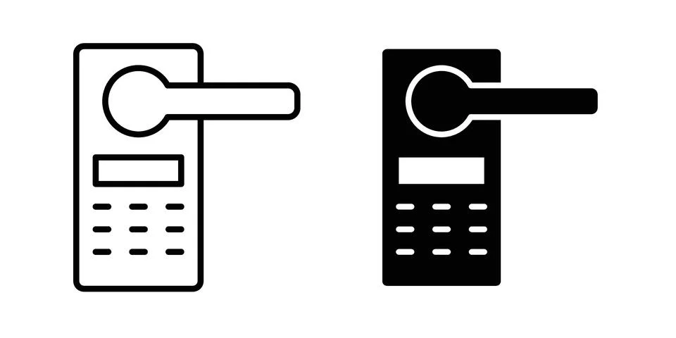 Smart lock icon concept logo design collection Stock Illustration