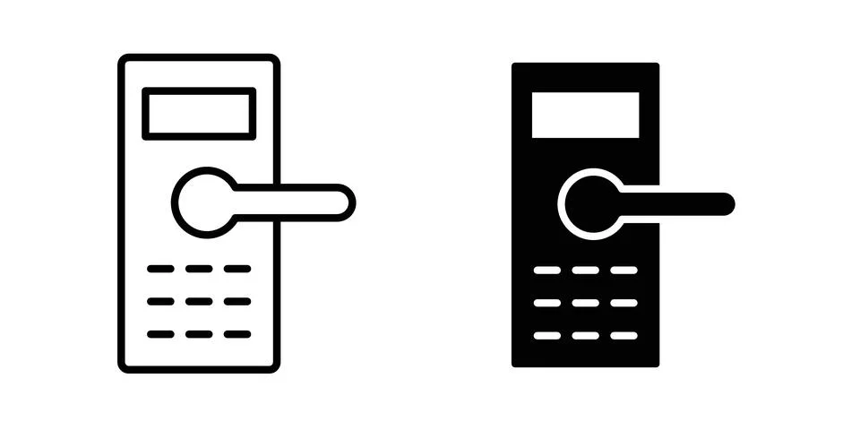 Smart lock icon design. Illustration icons in linear and clipart pack Stock Illustration