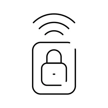 Smart lock icon showing wireless security technology Stock Illustration