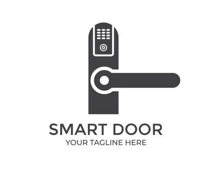Smart lock icon for unlock door and open logo design. Stock Illustration