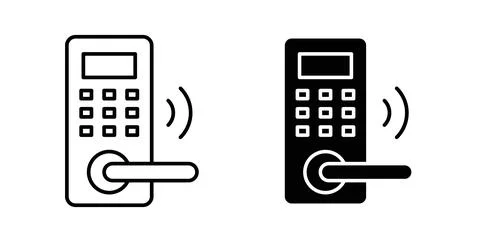 Smart lock icon vector art Illustrations Stock Illustration