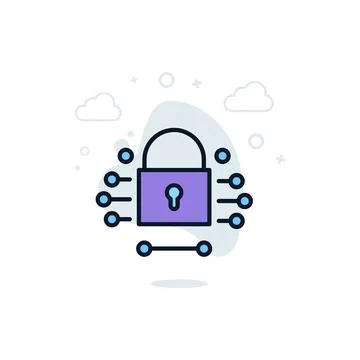Smart lock icon .vector illustration.chat support color icon concept. Stock Illustration