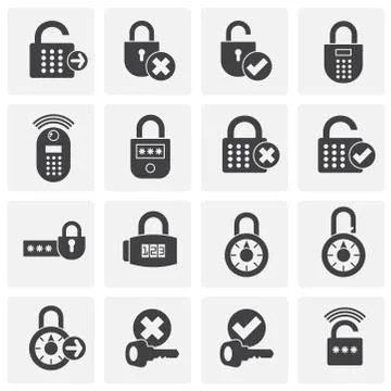 Smart lock icons set on background for graphic and web design. Simple Illustrazione stock
