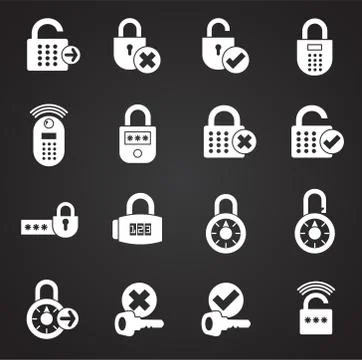 Smart lock icons set on background for graphic and web design. Simple Stock Illustration