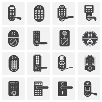 Smart lock icons set on background for graphic and web design. Simple Illustrazione stock