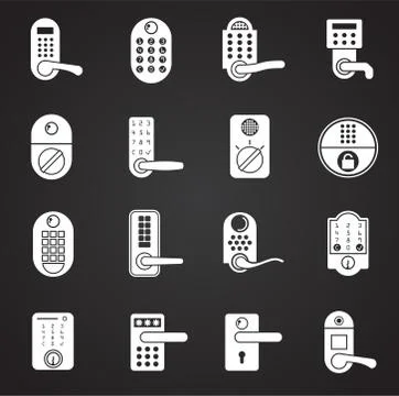 Smart lock icons set on background for graphic and web design. Simple 스톡 일러스트