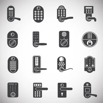Smart lock icons set on background for graphic and web design. Simple Illustrazione stock