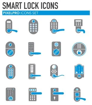 Smart lock icons set on background for graphic and web design. Simple Stock-Illustration
