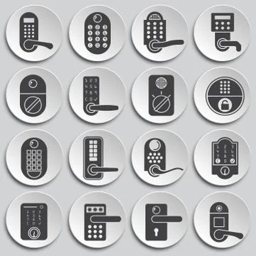 Smart lock icons set on background for graphic and web design. Simple Stock-Illustration