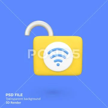 Smart lock isolated 3d render icon illustration PSD Template