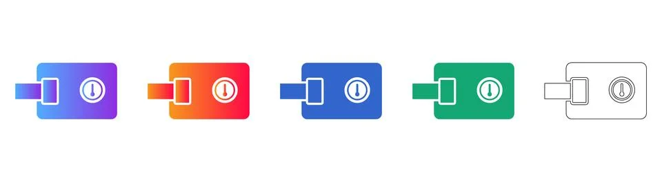 Smart Lock Keypad Icons Stock Illustration