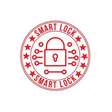 Smart lock red stamp vector illustration.isolated on white background Stock Illustration