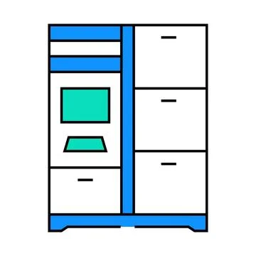 Smart lockers autonomous delivery icon color illustration Stock Illustration
