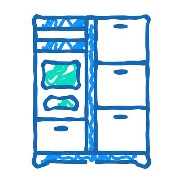 Smart lockers autonomous delivery icon doodle illustration Stock Illustration