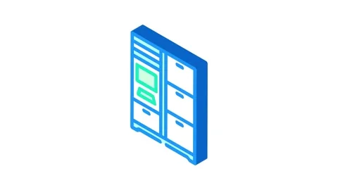 Smart lockers autonomous delivery isometric icon animation Stock Footage 327289946