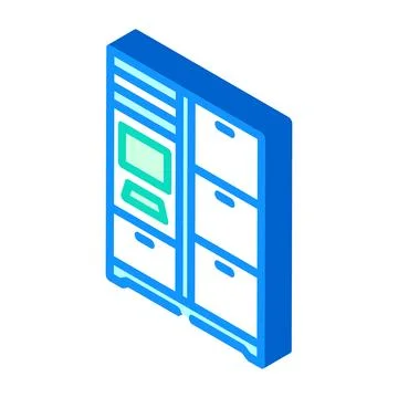 Smart lockers autonomous delivery isometric icon vector illustration Stock Illustration