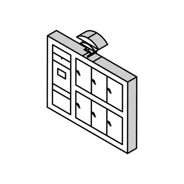 Smart lockers autonomous delivery isometric icon vector illustration Stock Illustration