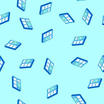 Smart lockers autonomous delivery isometric icon seamless pattern 스톡 일러스트