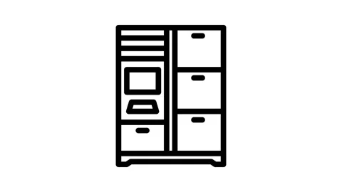 Smart lockers autonomous delivery line icon animation Stock Footage 326760265