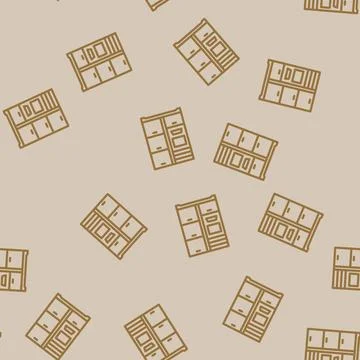 Smart lockers autonomous delivery line vector seamless pattern Stock Illustration