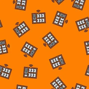 Smart lockers autonomous delivery vector seamless pattern Stock Illustration