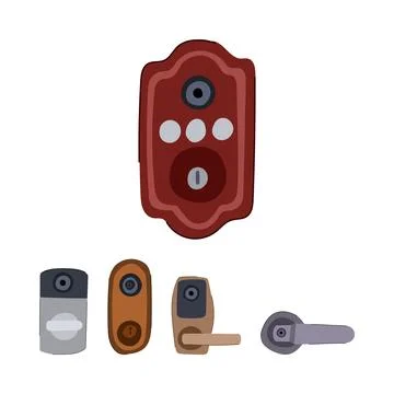 Smart locks and security systems for modern homes Illustrazione stock