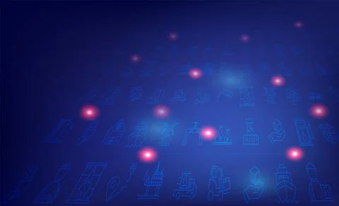 Smart Logistics background with global logistics Warehouse Logistics, Sea Fre Stock Illustration