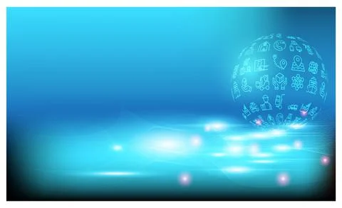 Smart Logistics background with global logistics Warehouse Logistics, Sea Fre Stock Illustration