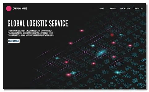 Smart Logistics background with global logistics Warehouse Logistics, Sea Fre Stock Illustration