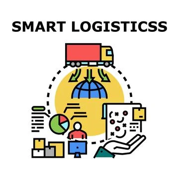 Smart logistics global delivery management strategy Stock Illustration