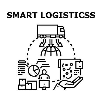 Smart logistics global delivery management strategy Stock Illustration