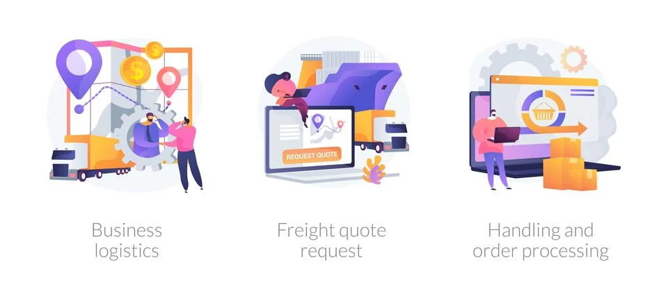 Smart logistics technologies abstract concept vector illustrations. Illustrazione stock