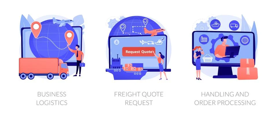 Smart logistics technologies abstract concept vector illustrations. Illustration