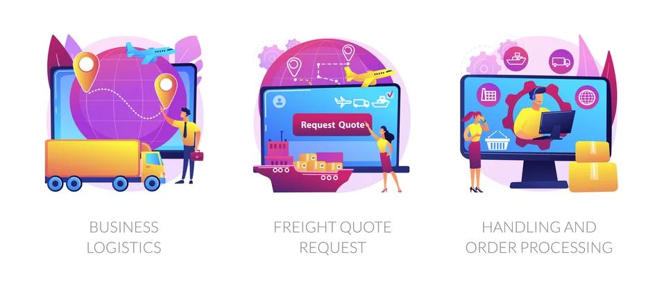 Smart logistics technologies abstract concept vector illustrations. Illustration