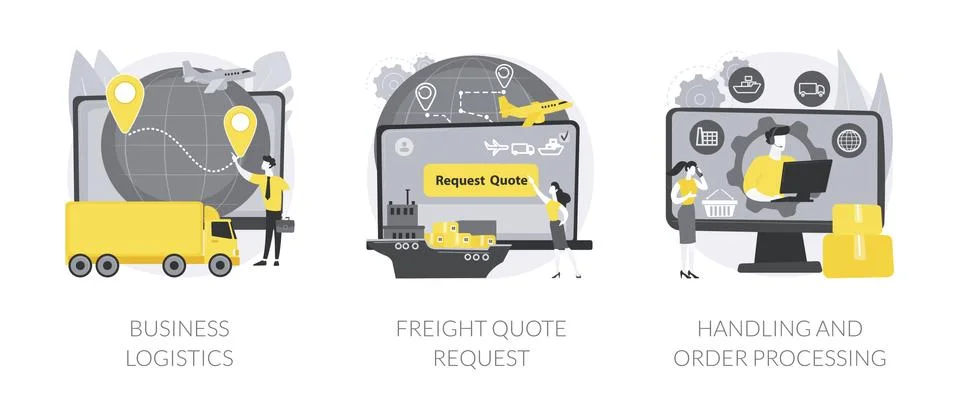 Smart logistics technologies abstract concept vector illustrations. Illustration