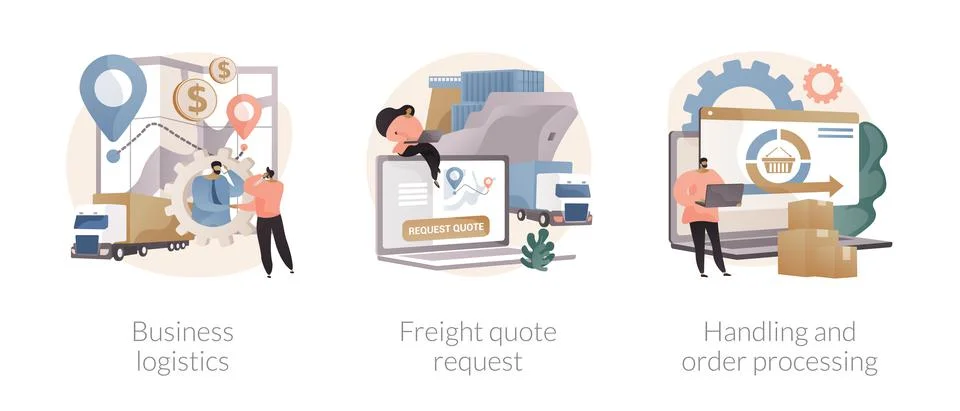 Smart logistics technologies abstract concept vector illustrations. Stock Illustration