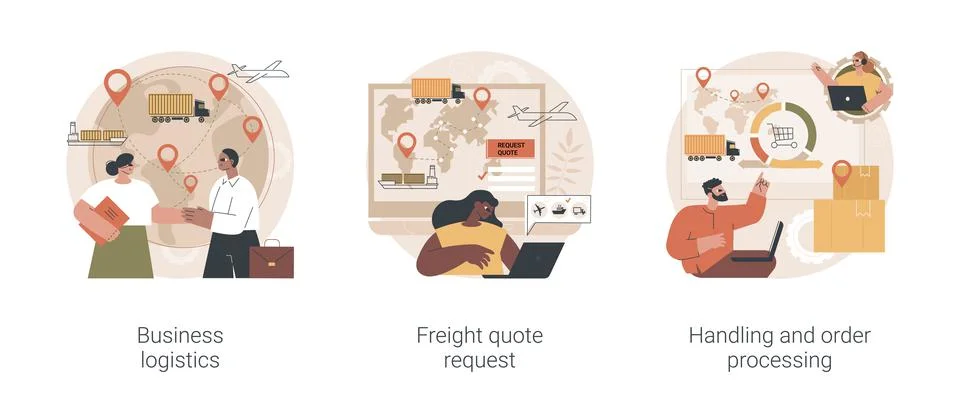 Smart logistics technologies abstract concept vector illustrations. Illustration