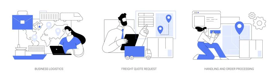 Smart logistics technologies abstract concept vector illustrations. Illustration