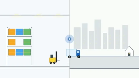 Smart Logistics Tracking and Supply Chain Management Illustration Stockbeeldmateriaal 333276617