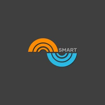 Smart logo, abstract concept logo with smart name Illustrazione stock