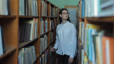 Smart looking and beautiful young girl in white shirt and glasses in collage 库存影片 112376145