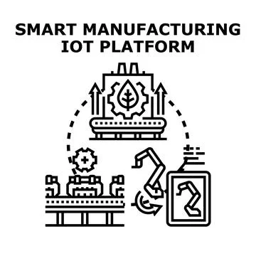 Smart manufacturing iot platform for industrial automation 스톡 일러스트