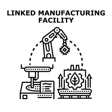 Smart manufacturing robotic arm producing eco friendly chips Stock Illustration