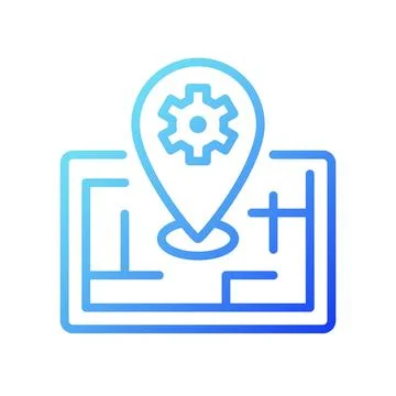 Smart mapping technology gradient linear vector icon Stock Illustration