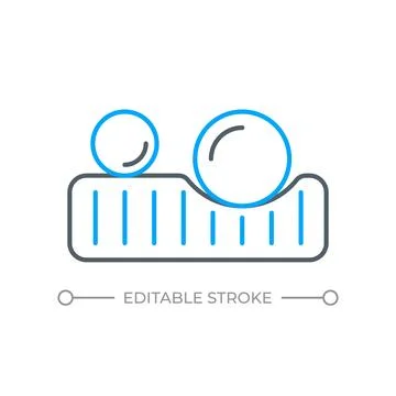 Smart mattress pressure mapping two color line icon Stock Illustration