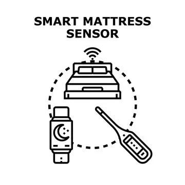 Smart mattress sensor controlling sleep monitoring and health Stock Illustration