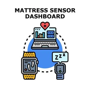 Smart mattress sensor dashboard analyzing sleep tracking data イラスト素材