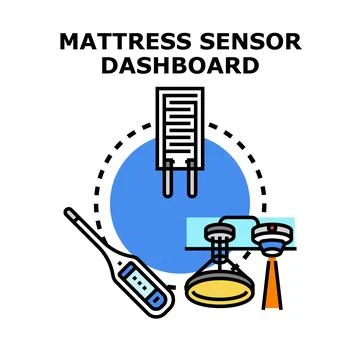 Smart mattress sensor dashboard tracking health analytics 스톡 일러스트